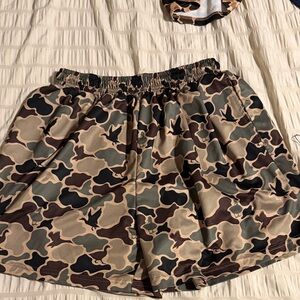 Men's Athletic Camo Running Shorts - Tan/Green/Brown